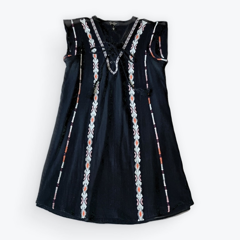 Jessica Simpson Black Embroidered Mini Dress